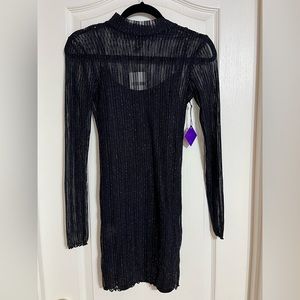 Black sheer sparkly dress - Forever 21